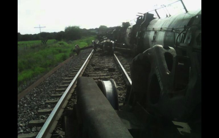 Hace poco el tren se descarriló a la altura de Encarnación de Díaz, Jalisco. ARCHIVO /