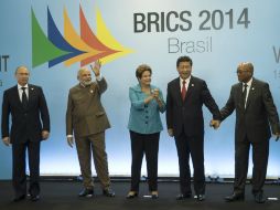 Los presidentes integrantes del grupo BRICS durante su sexta cumbre en Brasil. NTX /