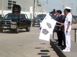 El mandatario estatal participó en el banderazo de arranque al patrullaje de la Fuerza Única Regional.  /