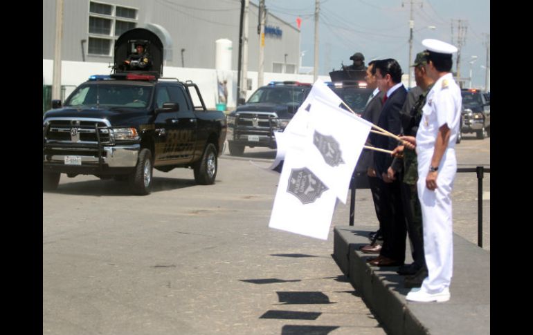 El mandatario estatal participó en el banderazo de arranque al patrullaje de la Fuerza Única Regional.  /