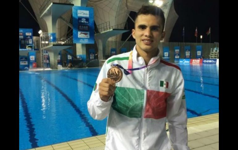 Iván García fue el único podio en la Serie Mundial de China al ganar bronce. Twitter: @IvanGarciaPollo. ESPECIAL /