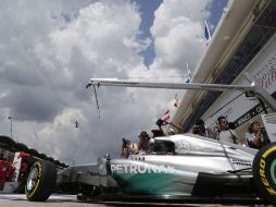 Hamilton giró 21 vueltas en el Hungaroring. AP /