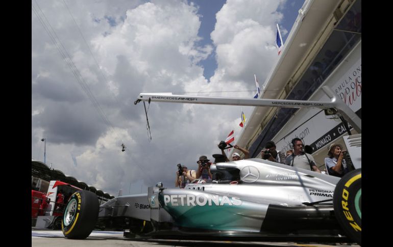 Hamilton giró 21 vueltas en el Hungaroring. AP /