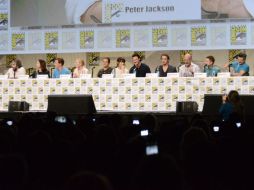 Peter Jackson y el elenco de 'El Hobbit', y 'El Señor de los Anillos', en la sala de prensa de Comic-Con en San Diego. AP /