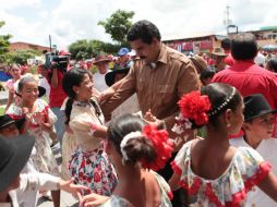 Nicolás Maduro festeja en Barinas el que sería el cumpleaños 60 de Hugo Chávez. EFE /