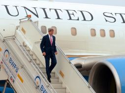 El secretario de Estado de Estados Unidos, John Kerry a su llegada a la India. AFP /