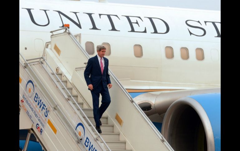 El secretario de Estado de Estados Unidos, John Kerry a su llegada a la India. AFP /