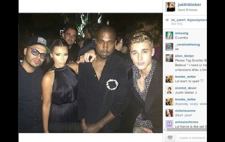 En su cuenta de Instagram, el canadiense presume fotos con Kim Kardashian y su esposo, Kanye West. ESPECIAL /