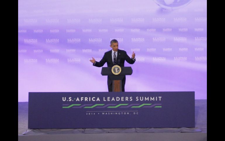 Barack Obama ofrece una conferencia de prensa durante la Cumbre de Líderes Africanos. AFP /