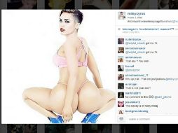 La interprete estadounidense publicó la fotografía de Miley preguntando porque miley hacia eso. INSTAGRAM: @Mileycirus. ESPECIAL /