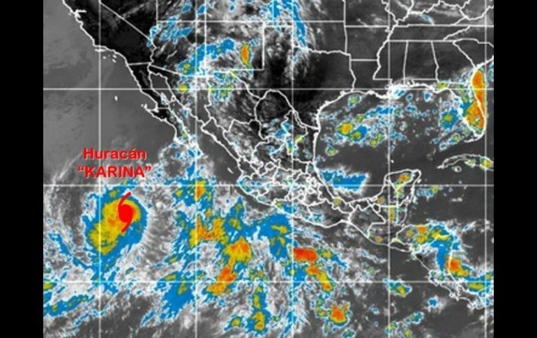 'Karina' se desplaza hacia el oeste con vientos sostenidos de hasta 150 kilómetros por hora. TOMADA DE @conagua_clima  /