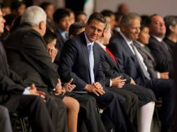 Peña Nieto tiene un encuentro con los ganadores de la Olimpiada del Conocimiento en el Palacio Nacional. ESPECIAL /