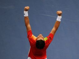 David Ferrer veía muy complicado llegar a la Final, quedando del lado de Djokovic y Tsonga. AFP /