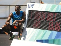 Esta fue la primera competencia de 100 metros en la que Bolt participa en este año. EFE /