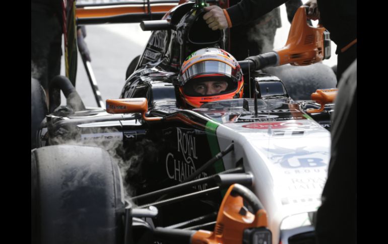 'Checo' Pérez, queda decimotercero con un tiempo de 2:10.084. AP /