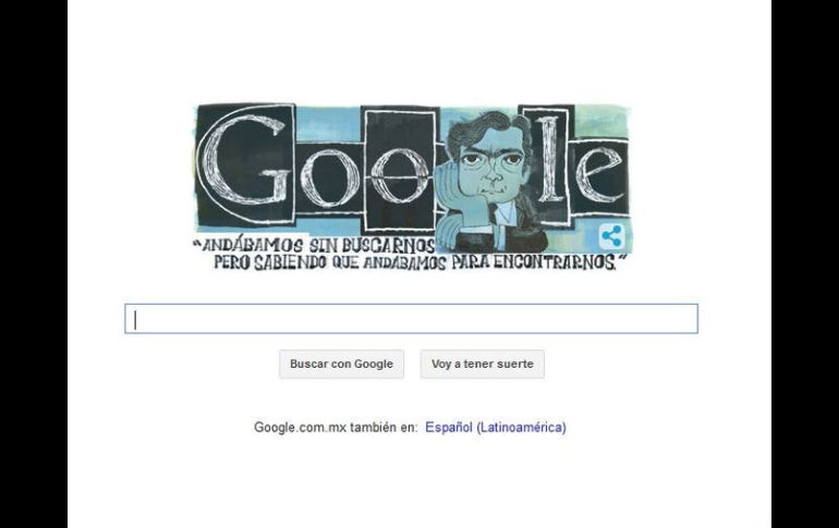 En la página principal de Google se puede ver el 'Doodle' creado en honor a Cortázar. GOOGLE  /