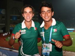 María Fassi y Aarón Terrazas, se muestran contentos con su resultado en los Juegos Olímpicos de la Juventud en Nanjing 2014. ESPECIAL /