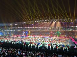 Con música, baile y color se efectuó la ceremonia de clausura. Foto: @nanjing2014yog. ESPECIAL /