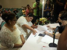 Se le denominó a la ceremonia 'Unión de Convivencia entre personas del mismo sexo'. Foto: @Campeche. ESPECIAL /