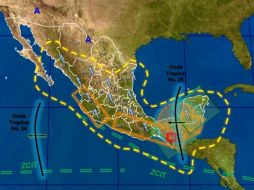 El fenómeno climatológico genera potencial de lluvias de intensas a torrenciales en zonas de Guerrero, Oaxaca y Chiapas. ESPECIAL /