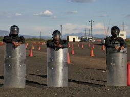 Elementos de seguridad resguardan las instalaciones de la minera Buenavista del Cobre. SUN /