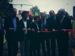 Rafael Tovar y de Teresa, presidente de Conaculta, y Juan Villoro inauguran la Feria El libro y sus lectores.  /