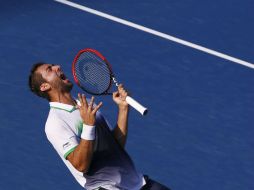 El croata Marin Cilic no ocultó su felicidad al conquistar el matchpoint que lo lleva a semifinales. AFP /