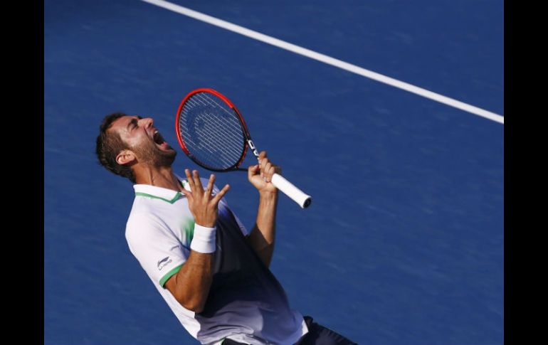 El croata Marin Cilic no ocultó su felicidad al conquistar el matchpoint que lo lleva a semifinales. AFP /