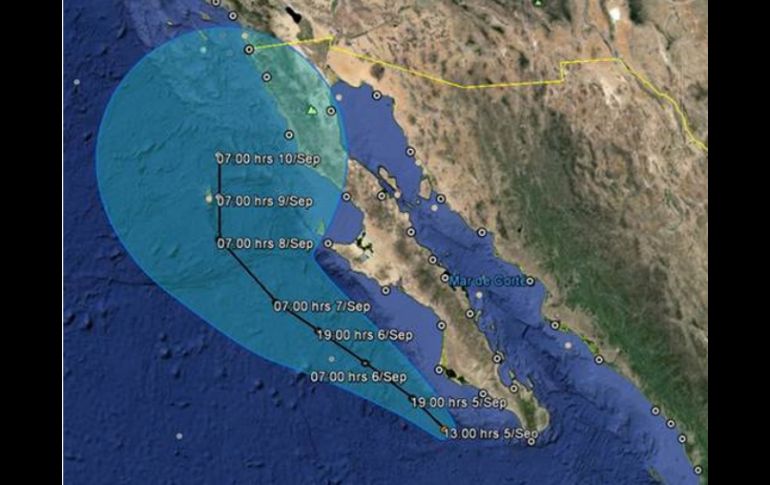 El sistema se localiza a 240 kilómetros al oeste de Cabo San Lucas. TOMADA DE @conagua_clima  /