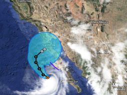 El huracán se desplaza hacia el oeste-noroeste a 13 km por hora. Tomada de @conagua_clima. ESPECIAL /