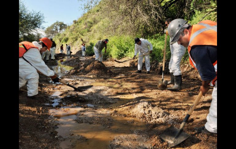 40 mil metros cúbicos de sulfato de cobre y otros desechos tóxicos fueron derramados en el río Sonora el mes pasado. SUN /