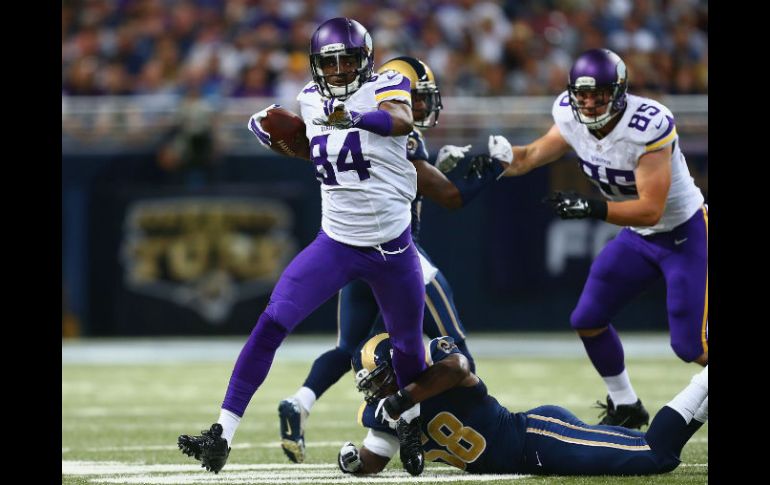 Cordarrelle Patterson corrió para 102 yardas en tres acarreos, con un touchdown de 67 yardas. AFP /