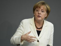 La canciller federal de Alemania, Angela Merkel, ante el Bundestag. AFP T. Schwarz  /