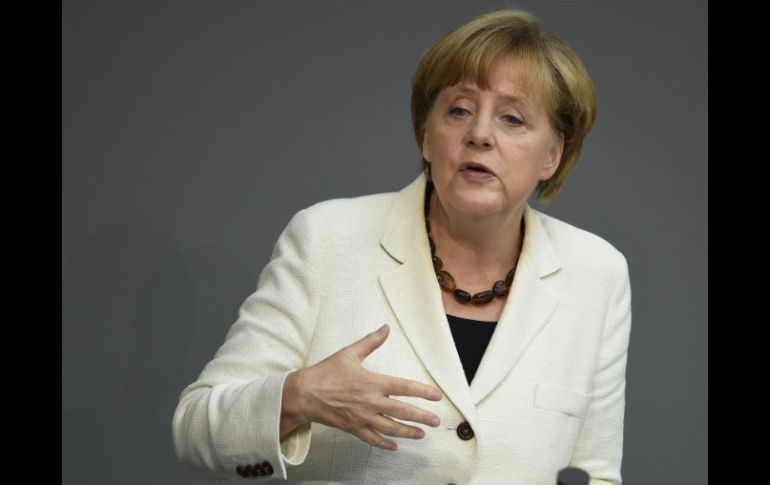 La canciller federal de Alemania, Angela Merkel, ante el Bundestag. AFP T. Schwarz  /