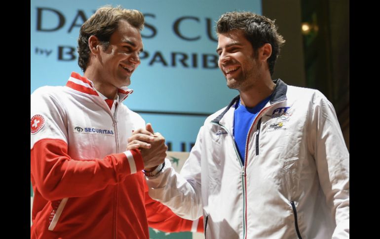 Roger y Simone, en la presentación de los juegos. AFP F. Coffrini  /