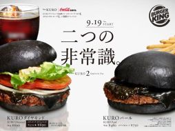 La Premium Kuro Black Burger tendrá un costo de 790 yenes (97.57 pesos). FACEBOOK Burger King Japan  /