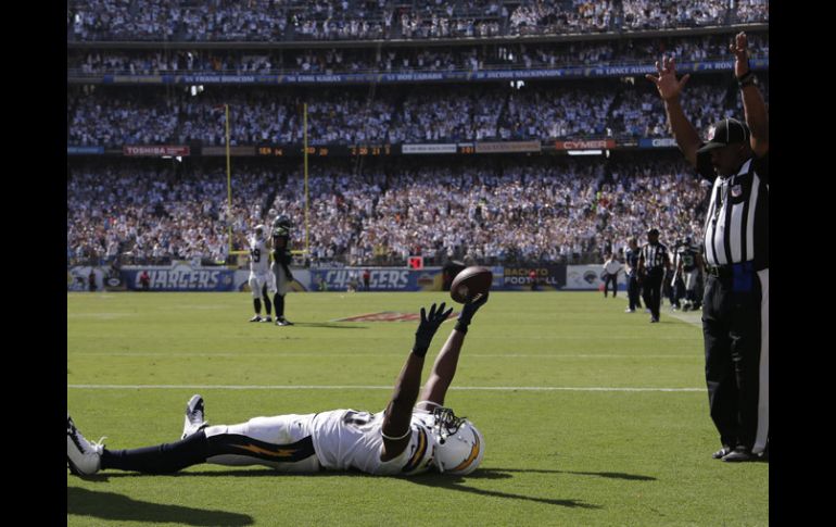 Gates festeja la anotación al final del tercer cuarto para darle la ventaja definitiva a San Diego. AP G.Bull  /