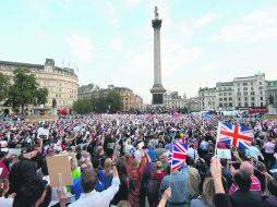 Manifestación. Los británicos a favor de la unión corearon el lema “Nosotros decimos que no”. EFE /