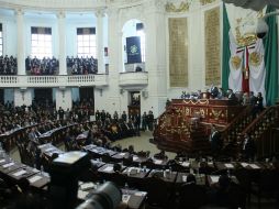 Sesión en la Asamblea Legislativa del DF, donde Mancera  presenta su segundo Informe de Gobierno. NTX J. Pazos  /