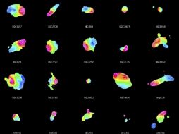 Las 31 galaxias están situadas de entre 40 y 600 millones de año luz de la tierra. EFE OBSERVATORIO ALMA.  /