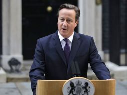 El Primer Ministro británico, David Cameron, durante su mensaje sobre el resultado del referéndum de Escocia. AP L. Pitarakis  /