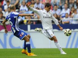 ''Chicharito'', gran figura del Real Madrid este día. AFP M. Riopa  /