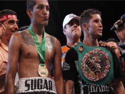 El 'Príncipe' Cuadras (d) está dispuesto a la revancha, ya que 'Sugar' Salgado (i) no quedó conforme. ESPECIAL  wbcboxing.com  /