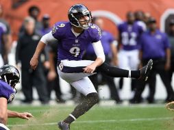 Justin Tucker conectó un gol de campo de 32 yardas sin tiempo en el reloj para darle a los Cuervos el triunfo AFP  J. Miller.  /