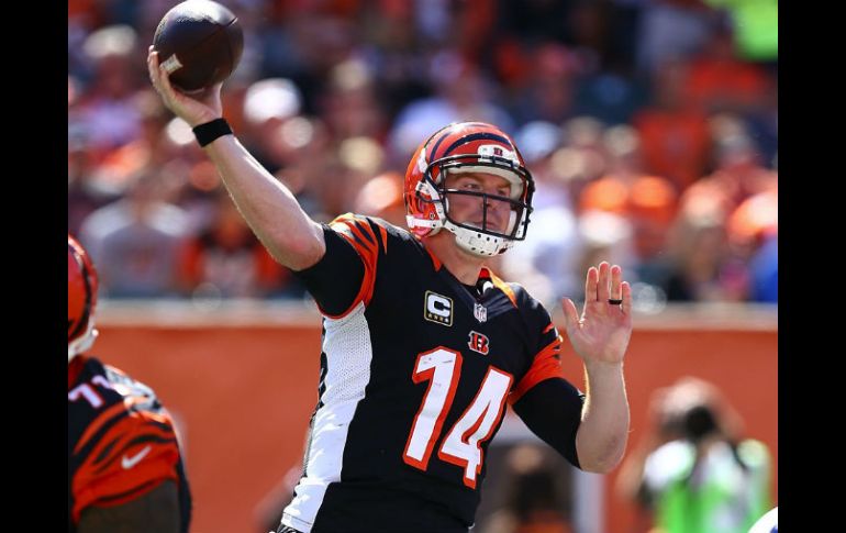 Andy Dalton atrapó un pase de touchdown, algo inédito por parte de un quarterback de los Bengalíes. AFP  A. Lyons  /