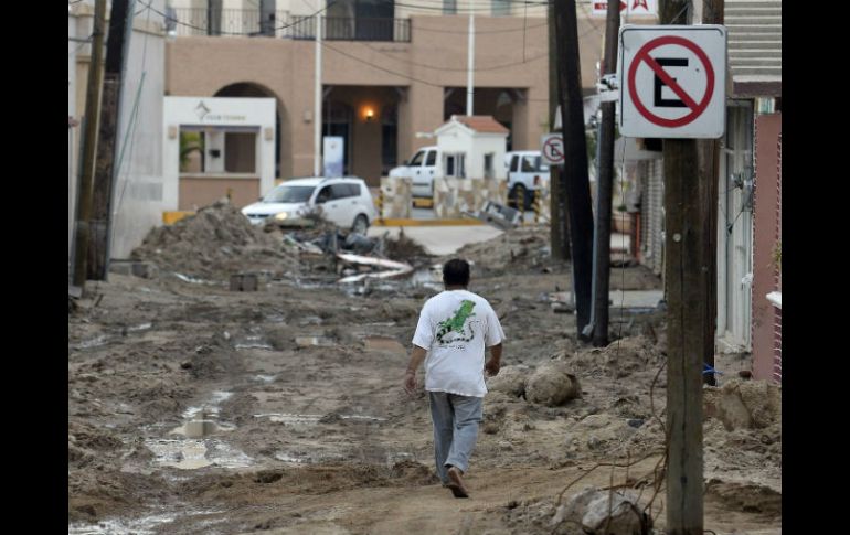 Aspecto de una de las calles en Los Cabos tras el paso de 'Odile'. AFP  A. Estrella  /