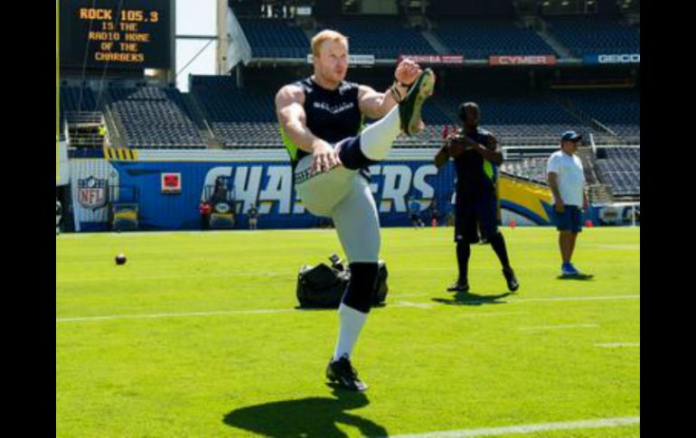 Jon Ryan fue seleccionado como el jugador más valioso este fin de semana por su entrenador, Pete Caroll. TWITTER / @Seahawks.