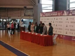 Autoridades deportivas en la inauguración de los torneso femeniles de boxeo. EL INFORMADOR / J. Robles