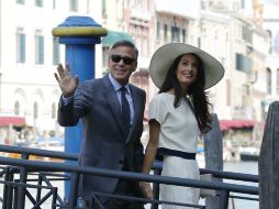 Para la ceremonia civil, Amal usó un traje de Stella McCartney. AP / P. Teyssot