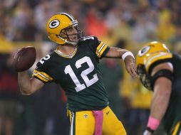 El mariscal de campo de Green Bay, Aaron Rodgers, durante el partido ante los Minnesota. AFP /  J. Daniel